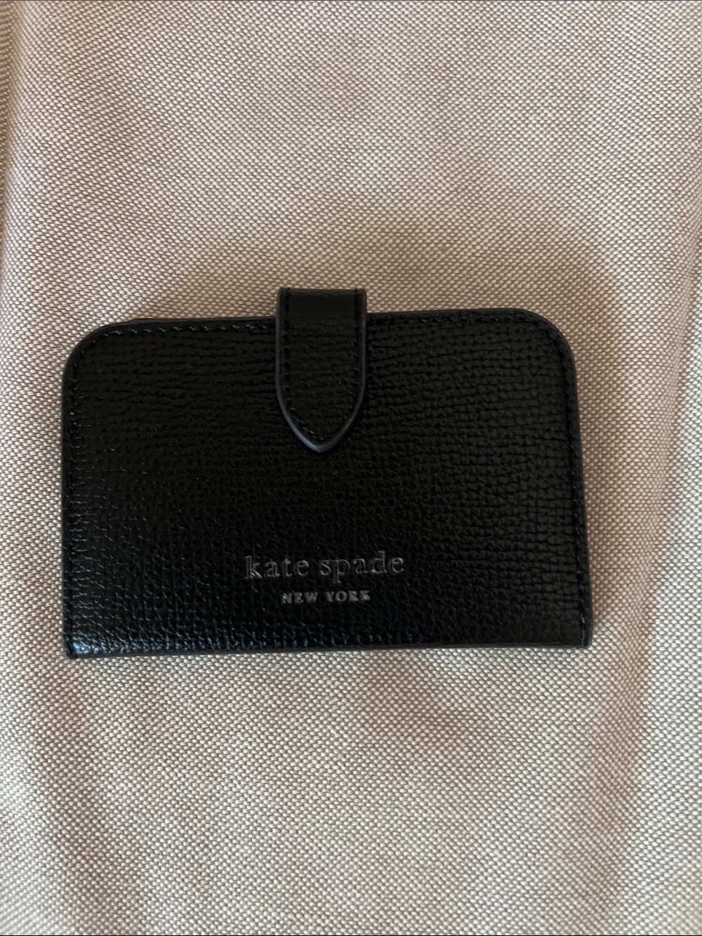 kate spade Black Textured Leather Magnetic Back Cell Phone Wallet